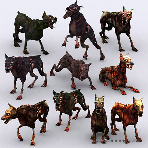 پکیج 3DRT – Zombie Dogs pack