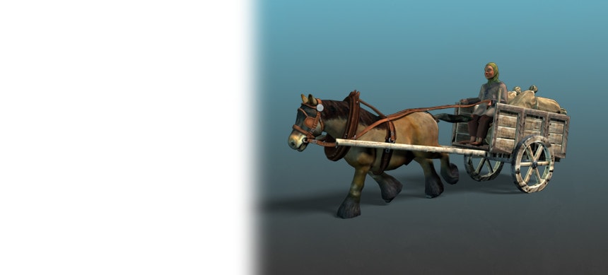 پکیج Horse – Cart Horse + Farmer